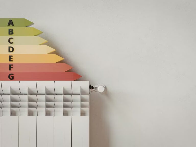 Calefacción sostenible con radiador y aerotermia