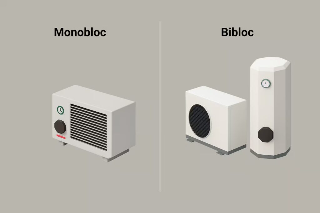 Aerotermia monobloc vs bibloc