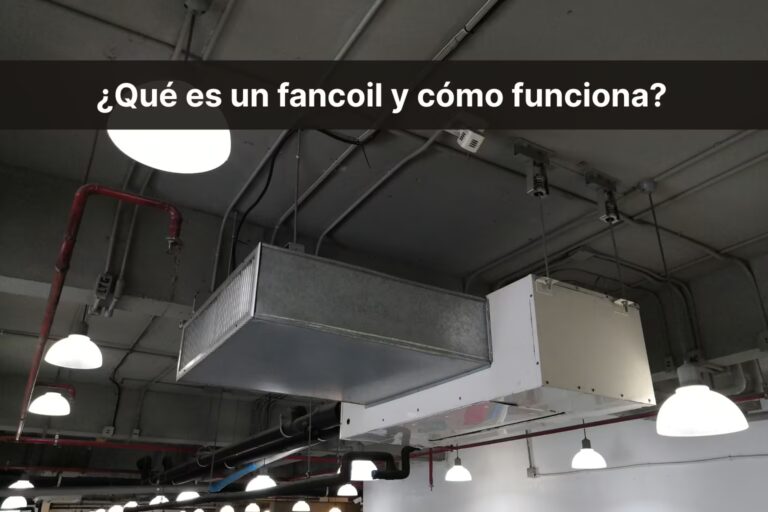 Instalación de fancoil canalizable en techo con rejillas de impulsión de aire.