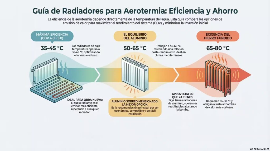 Aerotermia con radiadores: guía de eficiencia y ahorro