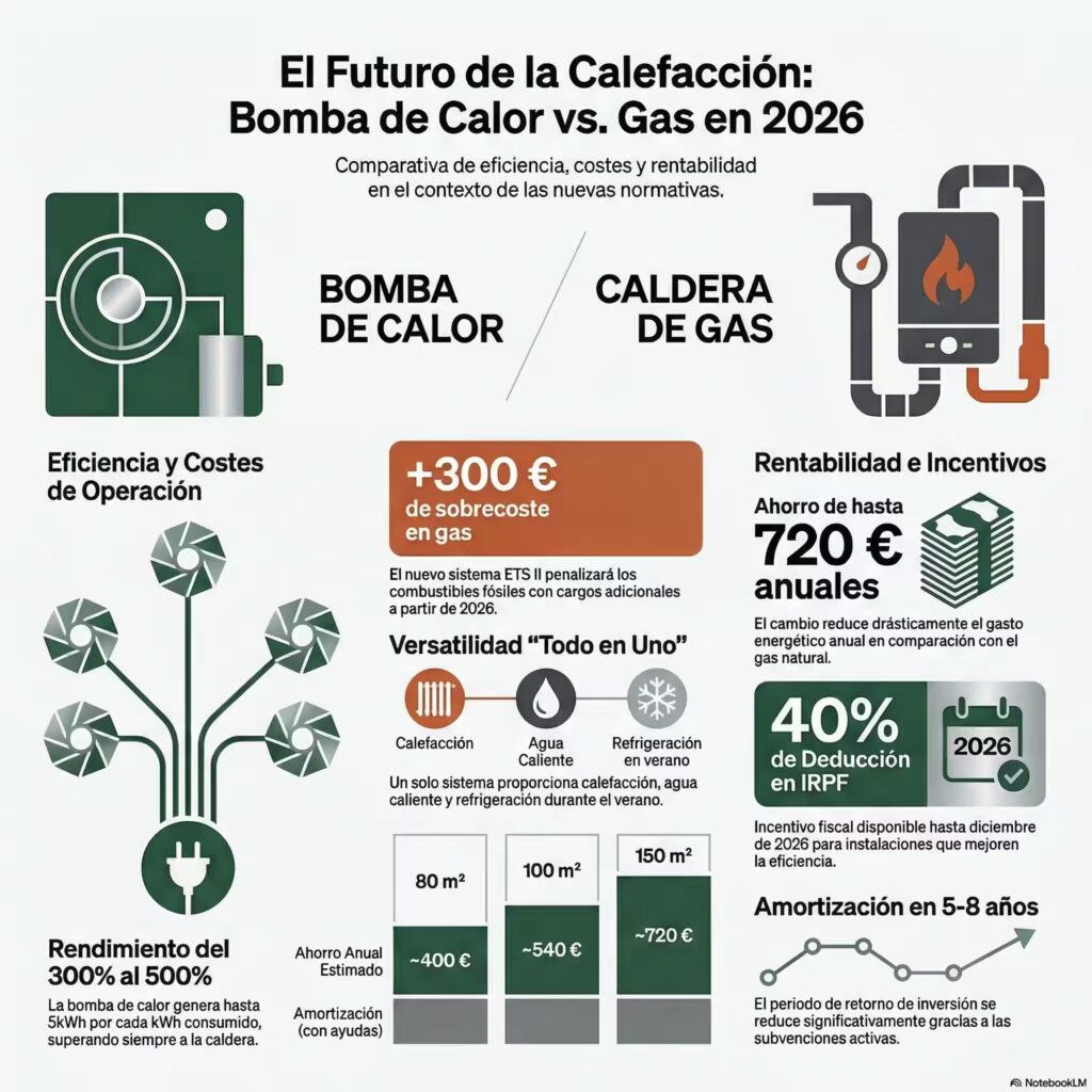 Bomba de calor para calefacción vs caldera de gas